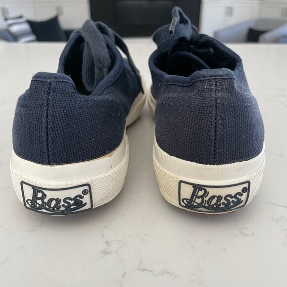 Bass Lo Cut Lace Up Textile Upper & Rubber Outersole Sneakers Navy Wht Sz 6.5M - Picture 3 of 11